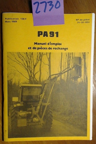 McConnel Polyvert PA91 PA 91 bras de puissance épareuse manuel de pièces manuel FR