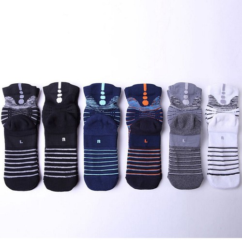 Pro Mens Womens Basketball Sports Ankle Socks Stripe Running Compression Socks - Picture 35 of 40