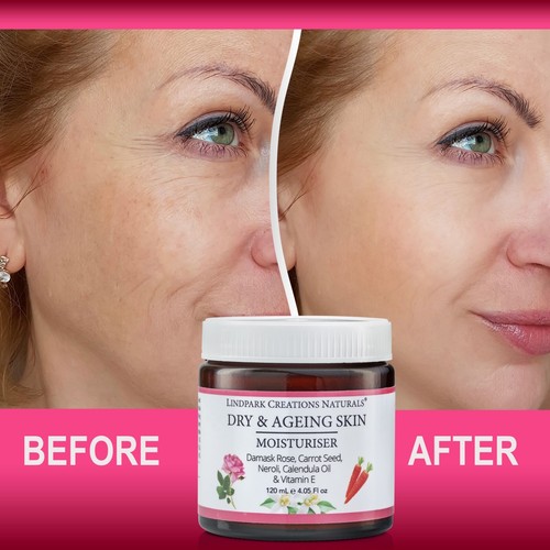 Dry & Ageing Moisturiser for Mature Skin: Damask Rose, Carrot, Neroli, Vitamin E - Picture 4 of 12