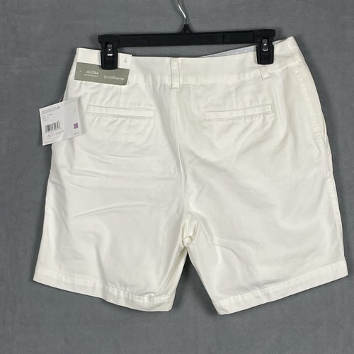 New With Tags Liz Claiborne Audra Ladies White Shorts Sits At The Waist Size 4 - Picture 2 of 5
