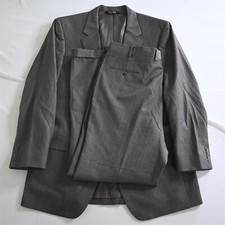 Jos A Bank 44L 36x32 Brown Stripe 100 Wool Mens Jacket Pants Suit