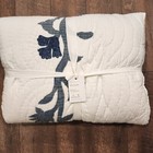 Pottery Barn Mahalo Applique Hawaiian Tropical King Quilt Blue New