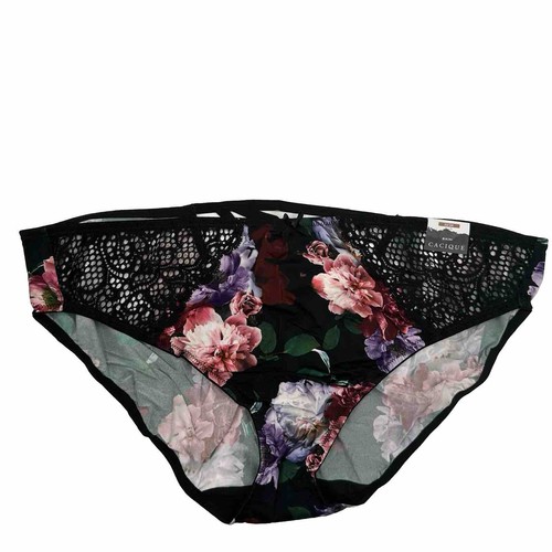 18/20 Panty Lane Bryant Cacique Bikini Sexy Vintage Floral Strappy Bum Underwear - Picture 2 of 6