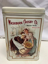 Vintage 1980s Washburn Crosby Company Gold Medal Flour Tin 9" x 6" x 5"   VD