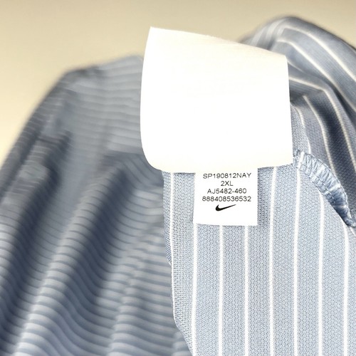 Nike Polo Dri Fit Shirt Mens 2XL Blue Striped Golf Short Sleeve Golfing Active - Picture 17 of 17
