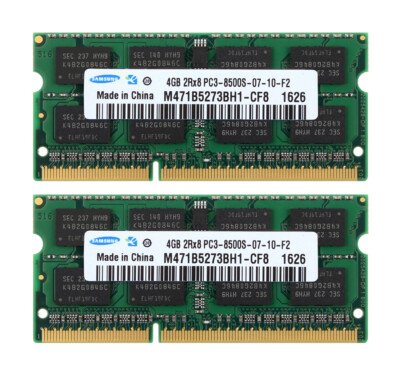Lot Samsung 8GB 4GB 2RX8 DDR3 1066MHz PC3-8500S CL8 SODIMM Laptop RAM Speicher $