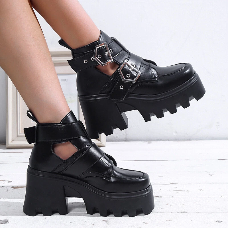 Buckle strap cheap boots