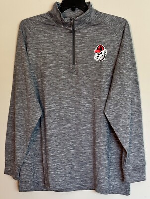 New Quarter Zip Light Jacket Men Adult Sizes Georgia Bulldogs UGA Gray Champion