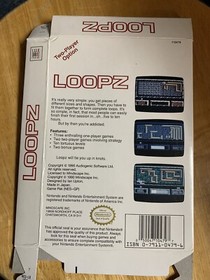 NES Nintendo Loopz game box only.  1990
