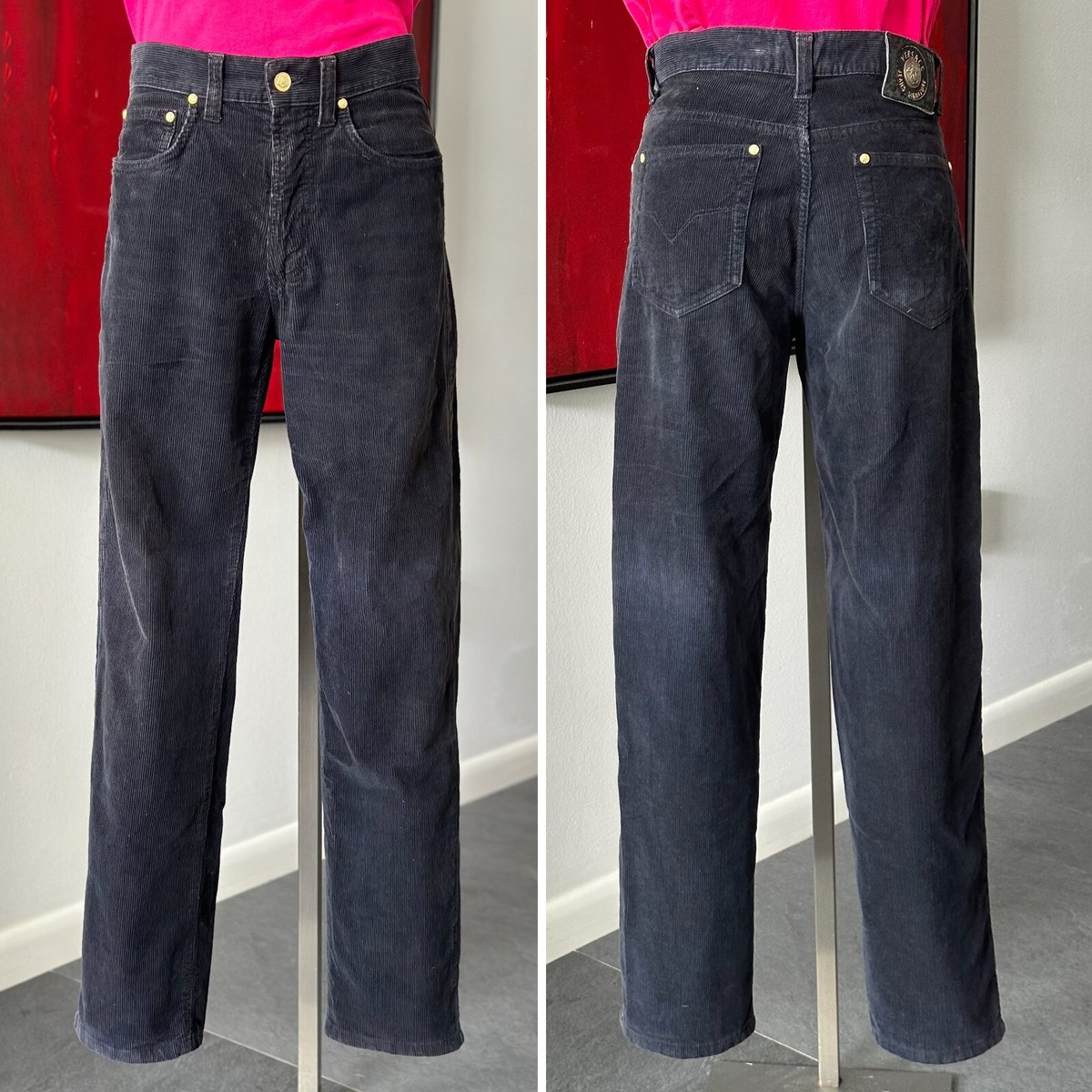VERSACE JEANS SIGNATURE washed navy blue corduroy jeans size 31 