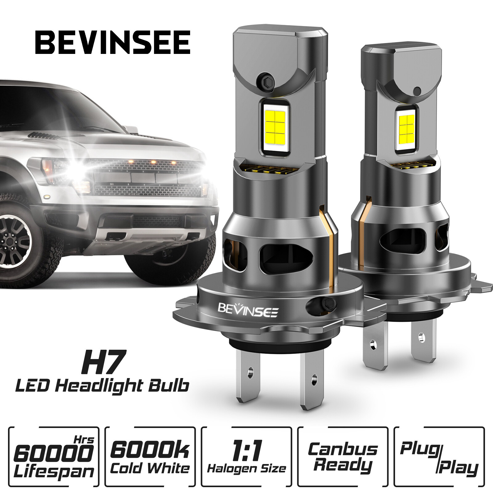 Falo LED H7 Bevinsee ampoules feux de croisement Audi A4 8K2