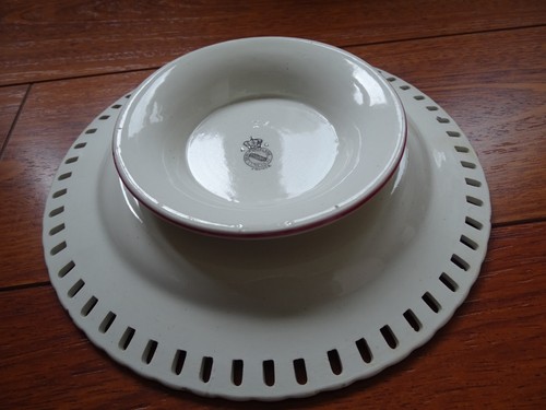 LUNEVILLE 1 ANCIENNE ASSIETTE A GATEAU SUR PIEDOUCHE AJOUREE REVERBERE 1920 - Bild 5 von 8