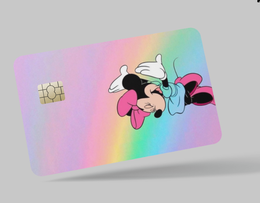 minnie mouse , 2 pc credit card skin & DEBIT CARD,TROLLEY & GYM | eBay