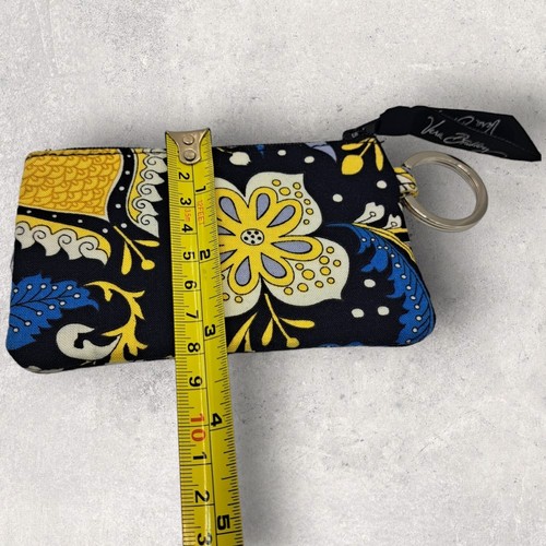 Vera Bradley Reißverschluss Kartenetui Elle blau Blumenmuster reine Baumwolle Logo Ausweisbeutel - Bild 5 von 9
