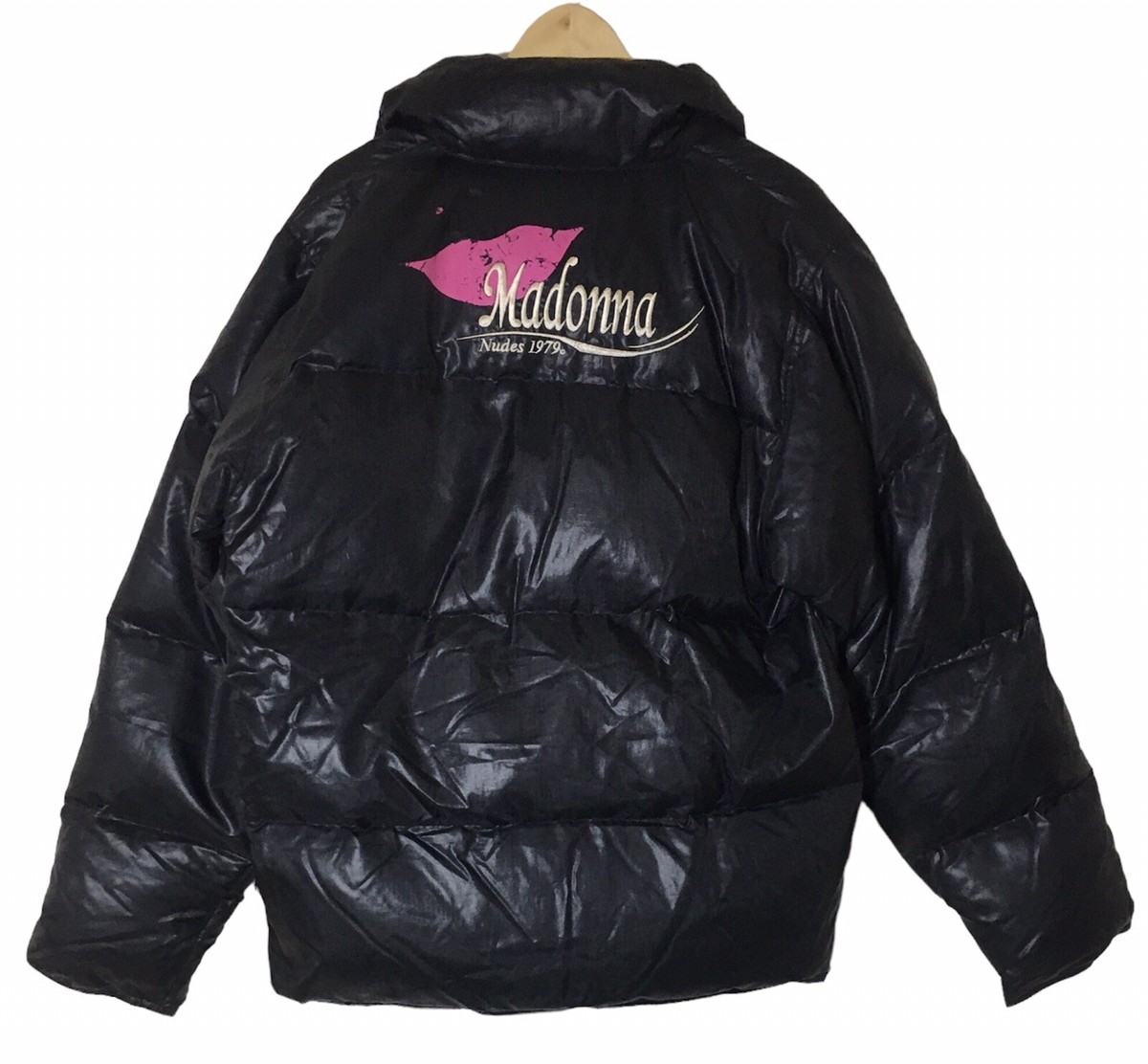 稀少レア非売品☆マドンナ ノベルティ ダウンジャケット Nudes 1979 Rare☆MADONNA Nudes 1979 Down Jacket Japan Promo Black VHTF