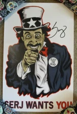 SERJ TANKIAN Autographed Signed concert POSTER print uncle sam system of down F