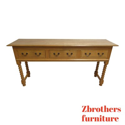 Custom English Oak Carved Barley Twist Console Sofa Table Sideboard Ebay Custom English Oak Carved Barley Twist Console Sofa Table Sideboard Ebay