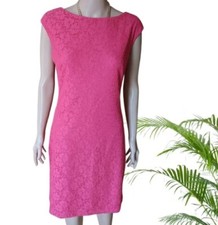 CHAPS Women's Floral Lace Coral Cocktail Sheath Dress Size 10