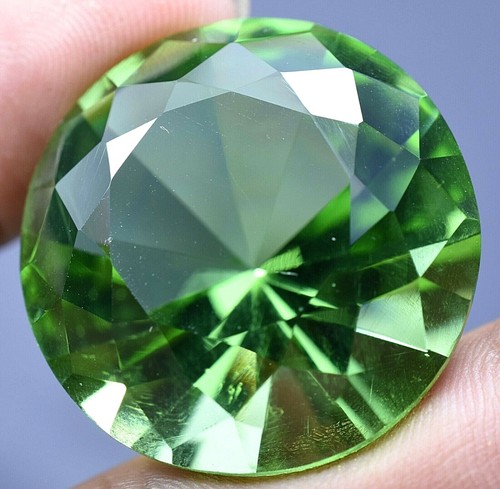 Lab Created 75.10 Ct Green Peridot GGL Certified Diamond Cut TOP QUALITY Gem - Picture 6 of 7