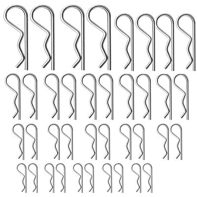 38pcs Cotter Pin Assortment Kit, Hitch Pin Clip R Clips Retaining Pins Tractor C