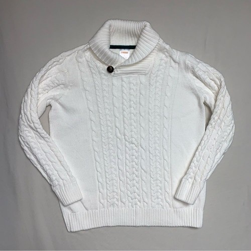 Gymboree White Holiday Boy’s 7 Sweater Knit Cowl Neck Preppy Cardigan Photos