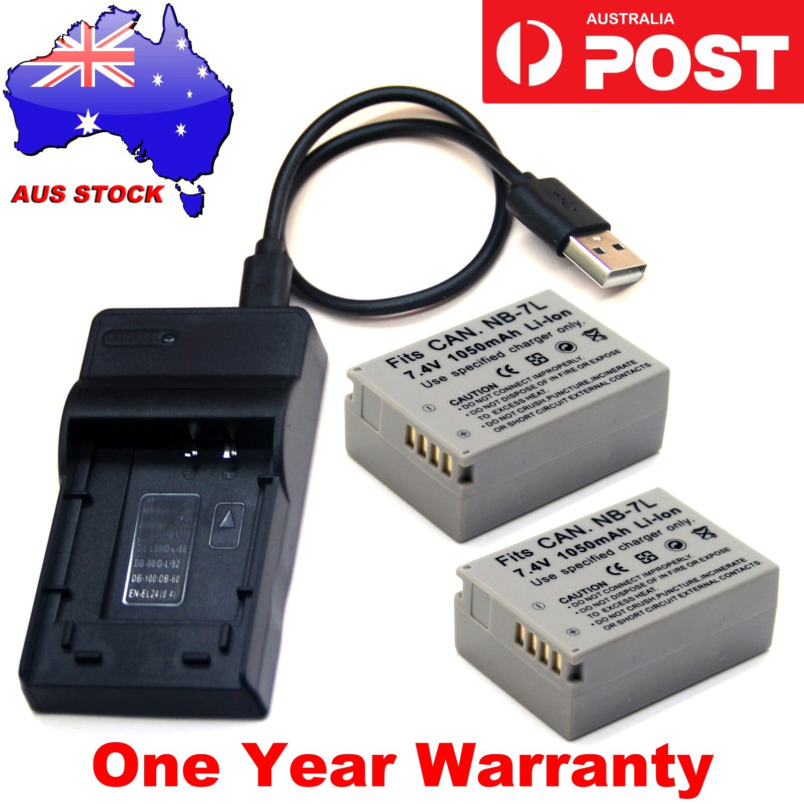 Liion Battery Pack / USB Charger For NB7L Canon PowerShot G10 G11 G12