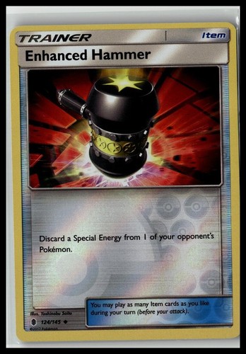 Verbesserter Hammer 124/145 ungewöhnliche umgekehrte Holo-Pokémonkarte (SM Guardians Rising)