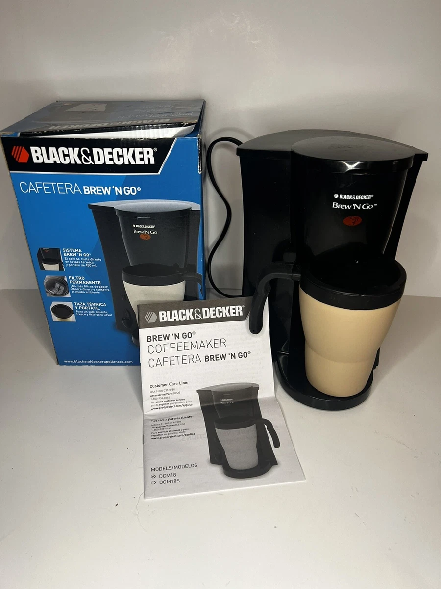 Black & Decker Brew N Go Model DCM19 Single Server Coffee Maker w/ Auto Mug  VTG 50875506787