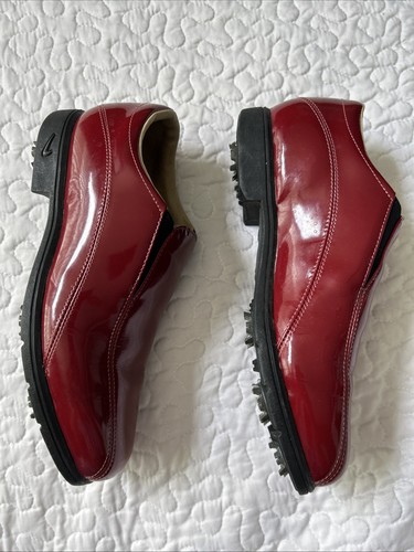 Scarpe da golf Nike Air Comfort Verdana da donna taglia 7,5 rosse in pelle verniciata - Foto 4 di 12
