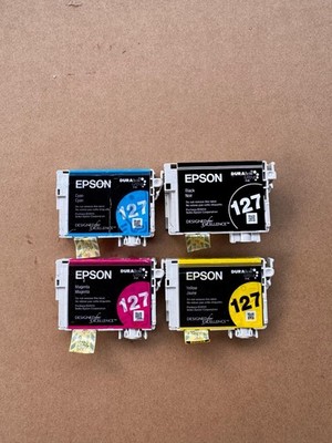 4pk Genuine Epson 127 Black & Color Ink NX625 WF7010 WF7510 WF7520 WF3520 WF3540