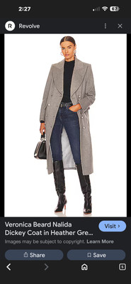 Veronica Beard Classic Gray Dickey Overcoat