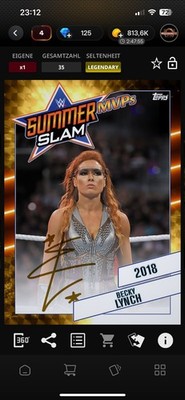 WWE Topps Digital Becky Lynch 35cc Summerslam Legendary