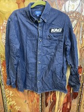 Port And Company Button Down Collared Denim Shirt Long Sleeve Men's Xl