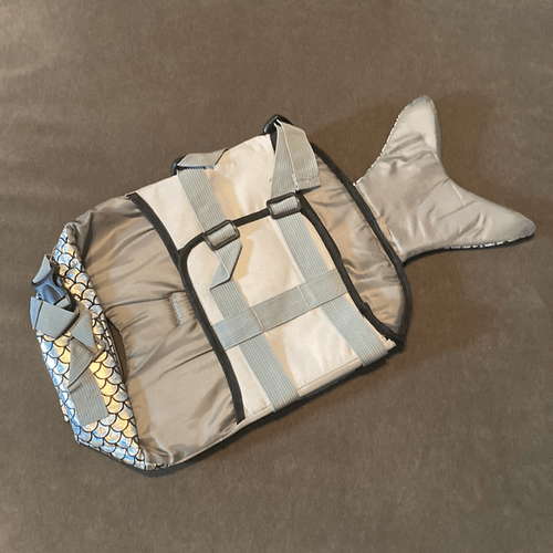 Kouser Dog Life Jacket Life Vest Flotation Device Silver WhaleDesign Size M NEW - Picture 2 of 7