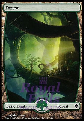 Forest #246 1x FOIL ZEN MTG Zendikar Full Art Basic Land MINT
