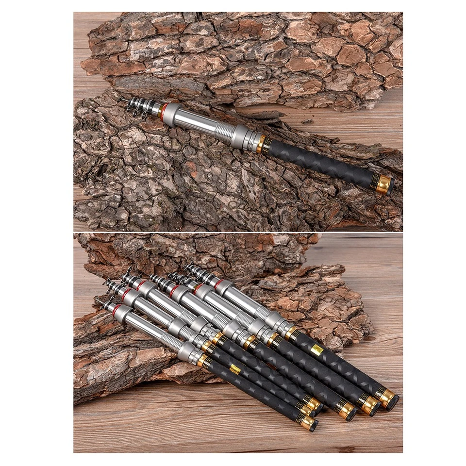 8FT Carbon Fiber Telescopic Fishing Rod Sea Saltwater Travel Spinning Pole KIT - Image 4 of 4