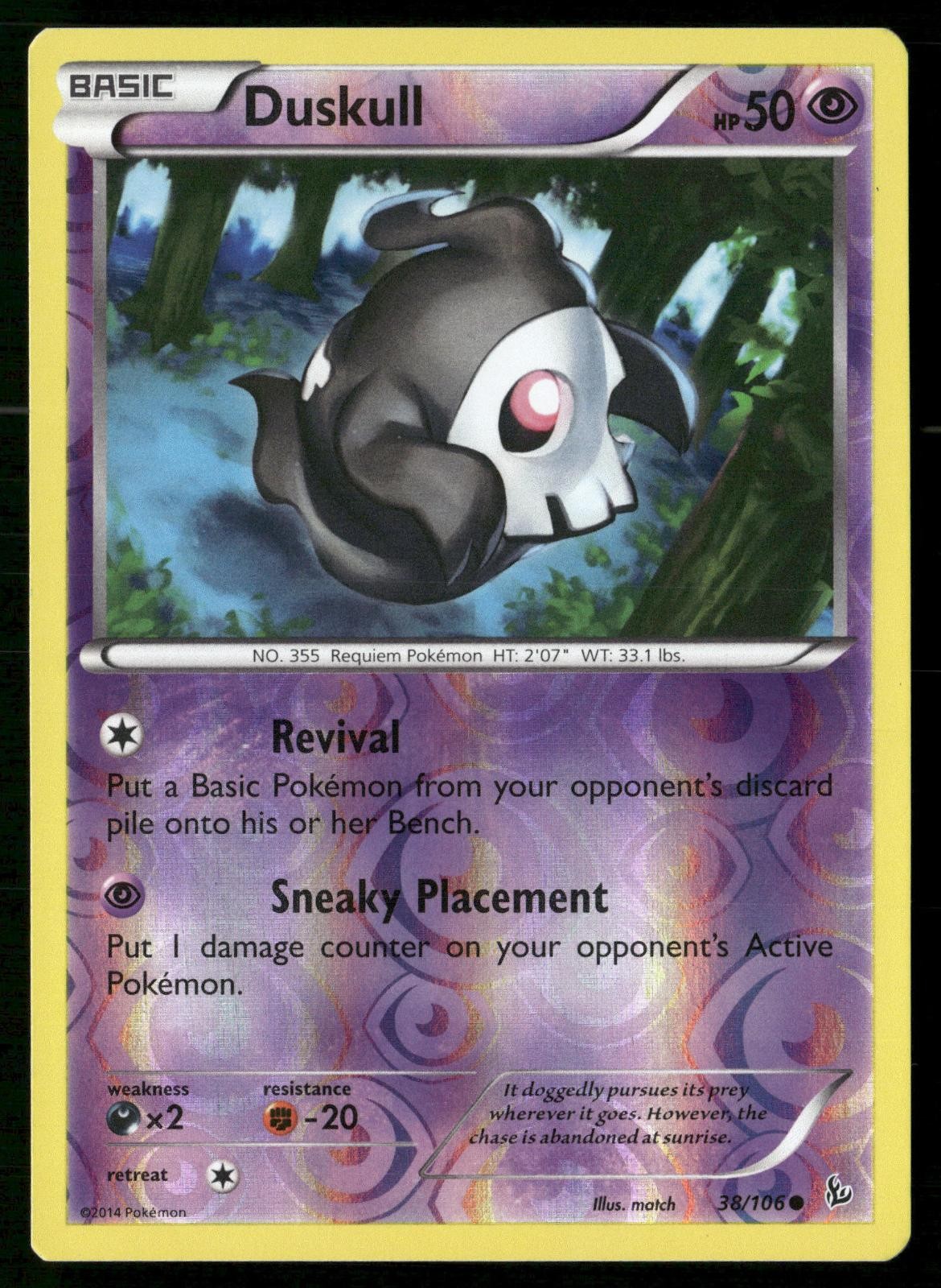 Duskull 38/106 Common Flashfire Pokemon Reverse Holo LP