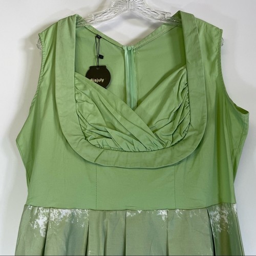 Sisjuly Sleeveless Fit & Flare Retro Winter Print Dress Women's Size 4XL - Picture 2 of 11