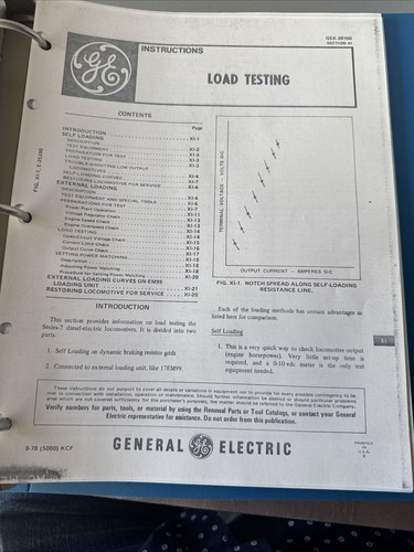 GE Series 7 Locomotive Service Manual 1st Edition Aug.1978 Complete Field COPY - Picture 21 of 24