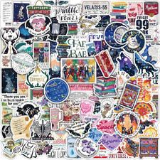 MiStar 102 PCS SJM Fantasy Book Stickers, Holographic Bookish Acotar Stickers fo