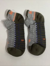 Balega Mens Size Large (9.5-11.5) Gray / Green Cushioned No Show Socks ZP-5695