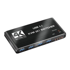 4K/60Hz  2 in 1 Out  HDMI 2.0 KVM USB Switch ...