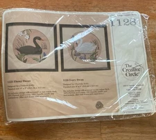 The Creative Circle IVORY SWAN #1128 CreweL Embroidery Craft Kit Vintage NOS