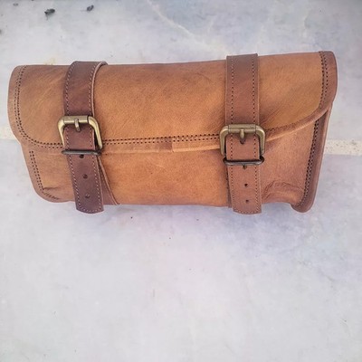 Echt Leder Tasche Werkzeug Rolle Ziege Best Strap Oldtimer Motorrad Schnallen...