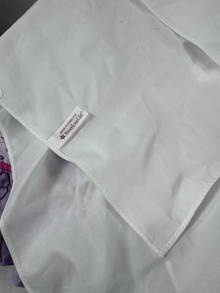 American Girl Doll Quilt Embroidered Butterfly Flowers bedding for trundle SET - Image 2 of 4