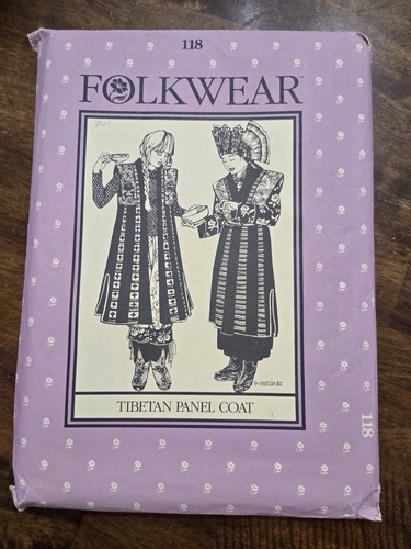 FolkWear Sewing Pattern 118 Tibetan Panel Coat Vintage Purple Cover Out of Print