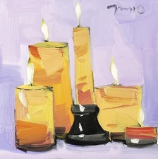 Jose Trujillo PRINT 16x16 Collectible Artist Painting Candles Still Life Decor