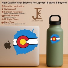 Aspen Colorado Leaf Waterproof Sticker Decal for Water Bottles & Laptops
