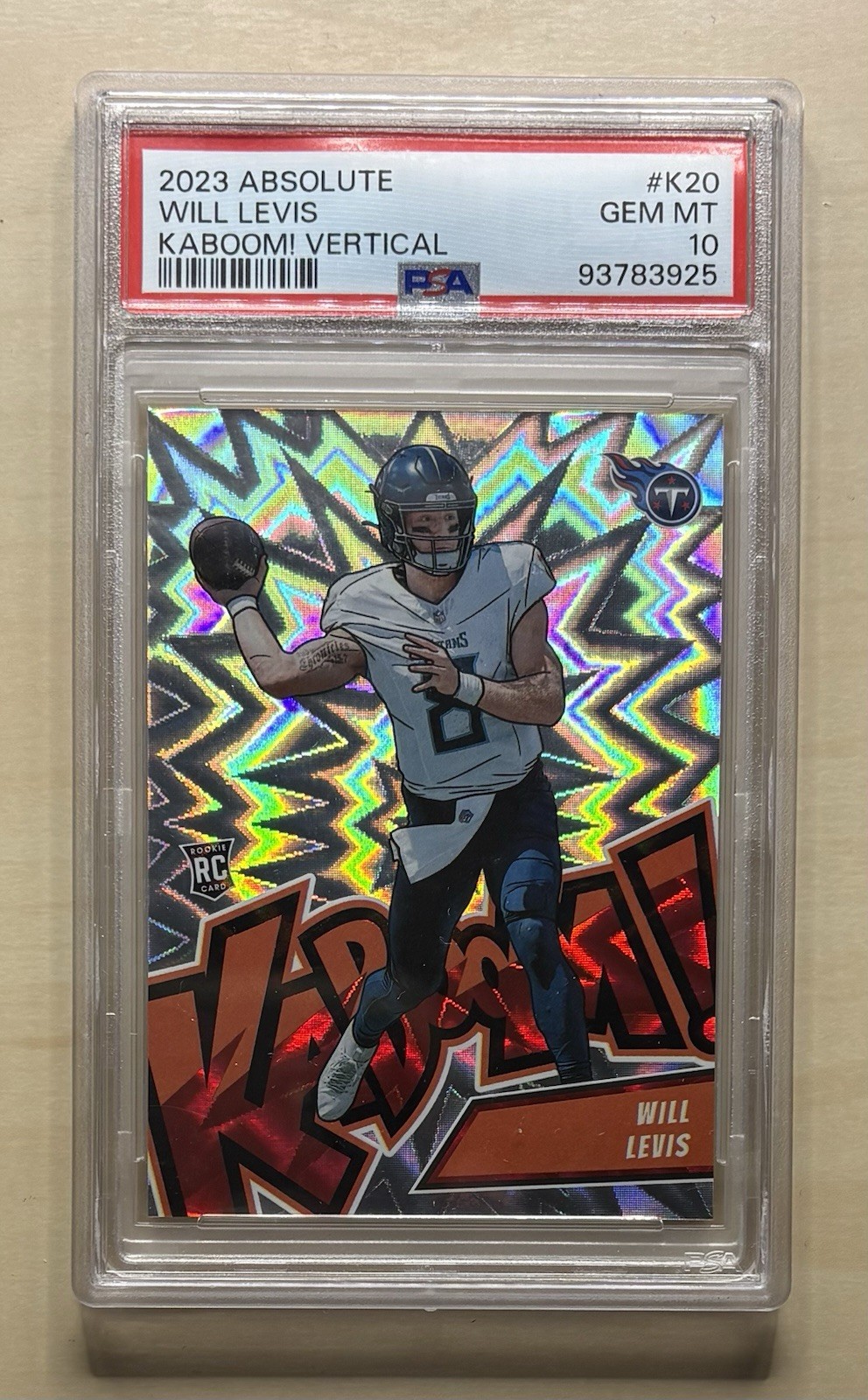 2023 Panini Absolute - Kaboom! Vertical Will Levis #K20 (RC) PSA 10 Case Hit