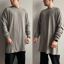 Rick Owens DRKSDW Men’s Avant-Garde Gray Long Sweatshirt Size L